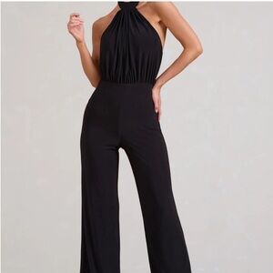 Missguided Black Halter Jumpsuit